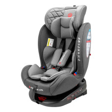 Автокресло детское 0-36 кг, поворотный механизм 360°, с ISOFIX BS12 Grey