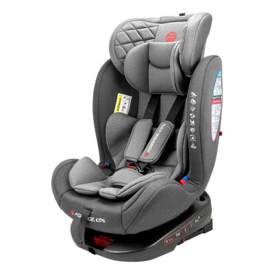 Автокресло детское 0-36 кг, поворотный механизм 360°, с ISOFIX BS12 Grey
