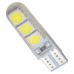Лампочка светодиодная T10-3030-6SMD silica gel 12v белая T10-3030-6SMD silica gel W
