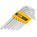 Ключи Г-образные TORX с отверстием, набор 7пр. (Т10Н, Т15Н, Т20Н, Т25Н, Т27Н, Т30Н, Т40Н) JCB-5071T