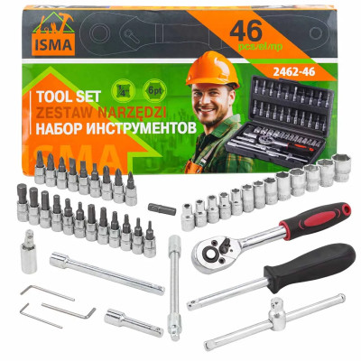 Набор инструмента 46пр. 1/4 (6-гран.)(4-14мм) ISMA-2462-46