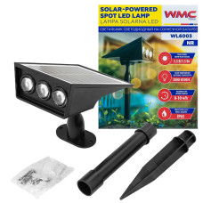 Светильник светодиодный на солнечной батарее (1500мАч, 3 светодиода SMD) WMC-WL6003 NR