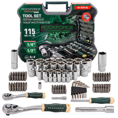 Набор инструментов 115пр. 1/4 1/2 6гр RF LIGHT-41151-5