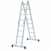 Лестница складная многофункциональная (4х4ступеньки, стремянка-228см, лестница-460см, max нагрузка 150кг, вес 13кг)