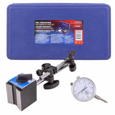 Индикатор часового типа с магнитной стойкой (0-10мм, погрешность-0,01мм), в пласт.кейсе YF-01729