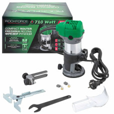 Фрезер ручной (710Вт, 13000-33000 об/мин, ход фрезы 36мм, диаметр цангового патрона 6,8мм) RF-RT0700C