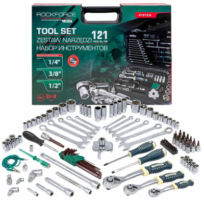 Набор инструментов 121пр. 1/4 , 1/2 ,3/8 ( 6гр.) RF LIGHT-41212-5