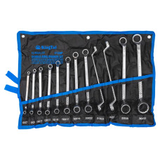 Ключи накидные, отогнутые на 75град., набор 12пр. (6х7, 8х9, 10х11, 12х13, 14х15, 16х17, 18х19, 20х22, 21х23, 24х27, 25х28, 30х32мм) KT-5128P