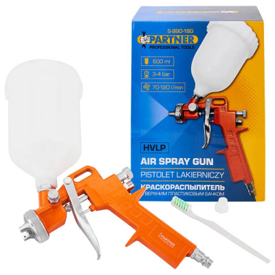 Краскораспылитель с верхним пластиковым бачком (бачок 600мл, сопло 1.8мм) PA-S-990-18G