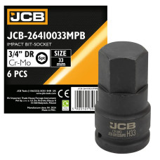 Головка-бита ударная 6-гранная 3/4 , 33мм JCB-26410033MPB