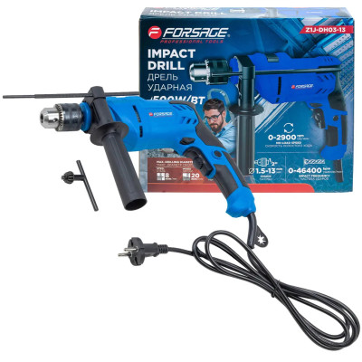 Дрель ударная электрическая (220V, 500W, 0-2900об/мин, патрон 1,5-13мм) F-Z1J-DH03-13