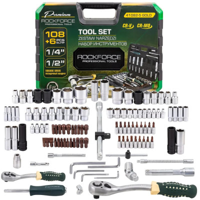 Набор инструментов 108+6пр. 1/4 1/2 6pt RF-41082-5 GOLD