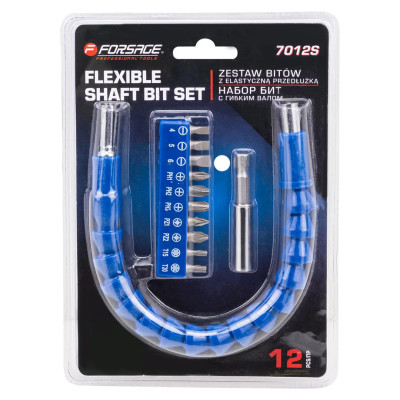 Биты в комплекте с гибким валом, набор 12пр. F-7012S