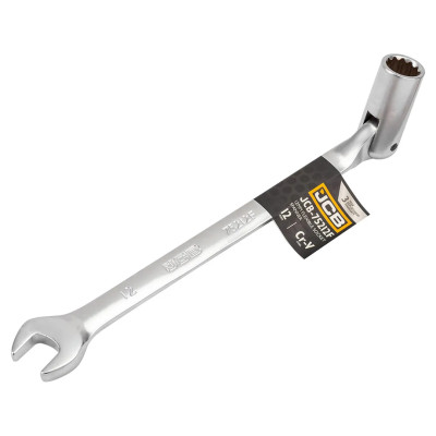 Ключ рожково-торцевой шарнирный 12мм JCB-75212F