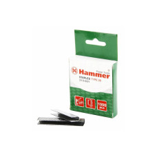 34001 Скобы для степлера Hammer Flex 215-001 12мм, ширина 5мм, сечение 1.2мм, U-образные (тип 28) 1000шт. 215-001