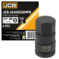 Головка-бита ударная 6-гранная 3/4 , 35мм JCB-26410036MPB