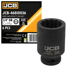 Головка ударная глубокая 36мм (12гр.), 3/4  JCB-46810036
