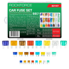 Предохранители плавкие флажковые автомобильные (от 3А до 100А), комплект 88пр. RF-FS-100(83147)