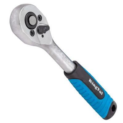 Ключ трещотка реверсивная с резиновой ручкой 1/4  KT-80222W