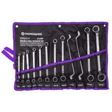 Ключи накидные, отогнутые на 75град., набор 12пр. (6х7, 8х9, 10х11, 12х13, 14х15, 16х17, 18х19, 20х22, 21х23, 24х27, 25х28, 30х32мм) 5128P