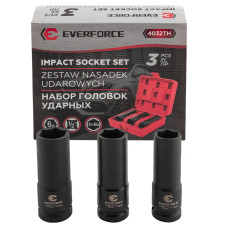 Головки ударные, набор 3пр., 1/2 (17, 19, 21мм, 6гр.) EF-4032TH