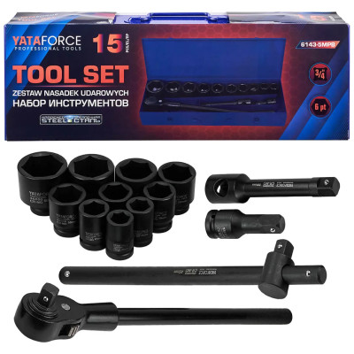 Набор инструментов 15пр. 3/4 (6гр.) YF-6143-5MPB