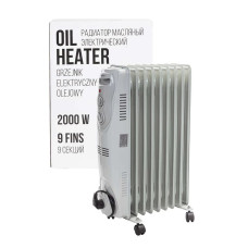 Радиатор масляный электрический (220-240V,50/60Гц,2000Вт,9 секций 15х58см,3 режима нагрева,защ. от перегрева,40.5х24х62.5см) FK-YL-B08-9
