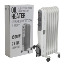 Радиатор масляный электрический (220-240V,50/60Гц,1500Вт,7 секций 11х58см,3 режима нагрева,защ. от перегрева,33х24х62.5см) FK-YL-B14E-7
