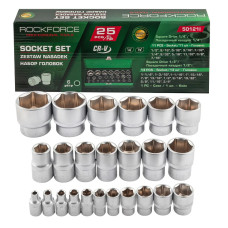 Набор 25пр. дюймовых головок 1/4 , 1/2  RF-50121I