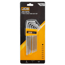 Набор ключей TORX Г-образных длинных, 7пр.(Т10,Т15,Т20,Т25,Т27,Т30,Т40) в пластиковом держателе JCB-5071L