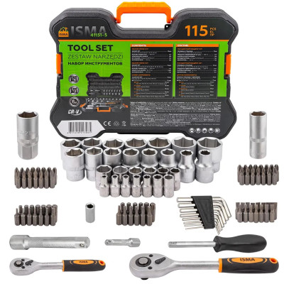 Набор инструментов 115пр. 1/4 , 1/2 (6гр.) ISMA-41151-5