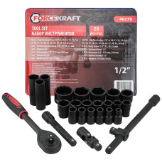 Набор инструментов 26пр. 1/2 (6гр.) FK-4027-K Набор инструментов 26пр. 1/2 (6гр.) FK-4027-K