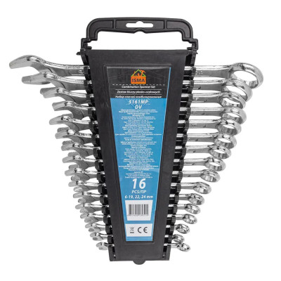 Ключи комбинированные, набор 16пр. (6-19, 22, 24мм) ISMA-5161MP DV