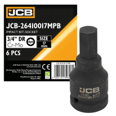 Головка-бита ударная 6-гранная 3/4 , 17мм JCB-26410017MPB