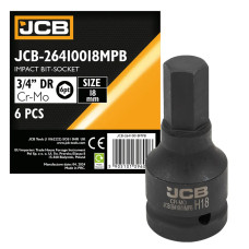 Головка-бита ударная 6-гранная 3/4 , 18мм JCB-26410018MPB