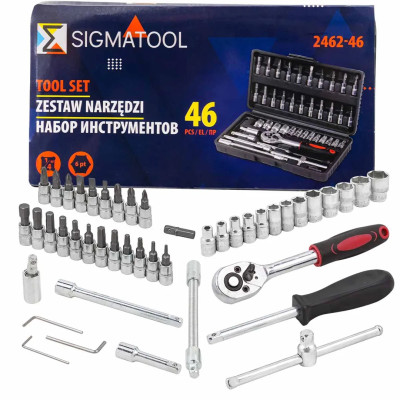 Набор инструмента 46пр. 1/4 (6-гран.)(4-14мм) Sigmatool-2462-46