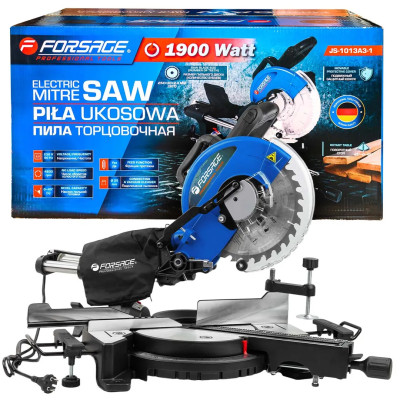 Пила циркулярная торцовочная с функцией протяжки (230V, 1900W, 4800об/мин, диск 254х30х2.4мм) F-JS-1013A3-1