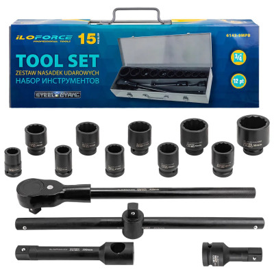 Набор инструментов 15пр. 3/4 (12гр.) IF-6143-9MPB