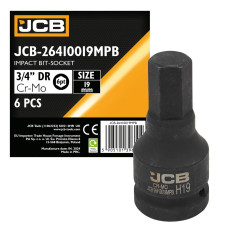 Головка-бита ударная 6-гранная 3/4 , 19мм JCB-26410019MPB