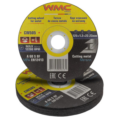 Круг отрезной 125x1.2x22.2мм ( К-т 10шт) WMC-CW505(10шт к-т)