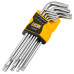 Набор ключей TORX Г-образных длинных 9пр. (Т10, Т15, Т20, Т25, Т27, Т30, Т40, Т45, Т50),в пластиковом держателе JCB-5098L