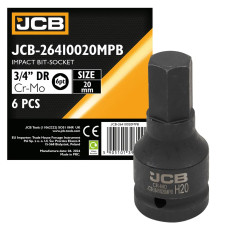 Головка-бита ударная 6-гранная 3/4 , 20мм JCB-26410020MPB
