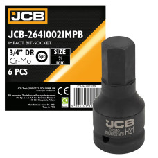 Головка-бита ударная 6-гранная 3/4 , 21мм JCB-26410021MPB