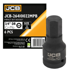 Головка-бита ударная 6-гранная 3/4 , 22мм JCB-26410022MPB