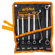 Ключи накидные, отогнутые на 75град., набор 6пр. (6х7, 8х9, 10х11, 12х13, 14х15, 17х19мм) ISMA-50610P
