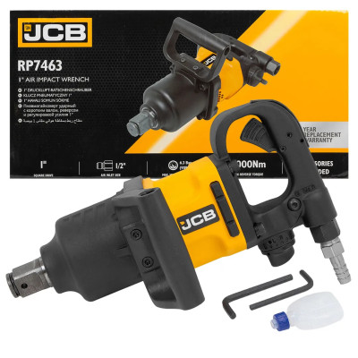 Пневмогайковерт ударный с коротким валом,реверсом и регулировкой усилия 1 (2000/2200Hм, 6000 об/мин,6.3bar,320 л/мин,8.4кг) JCB-RP7463