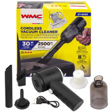 Пылесос портативный аккумуляторный (3,7В,1200мА/ч) 30Вт, контейнер 0,45л WMC-ST-6659