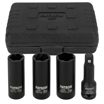 Головки ударные двухсторонние, набор 4пр., 1/2 (6гр.) P-4267