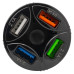 Автомобильное зарядное устройство FY-204 (12V-24V, USB 2, 3, 4:5V-Max 2.4A, QC3.0: 5V/3A,9V/2A,12V/1.5A)  FY-204