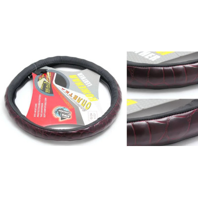 Чехол руля кожа 0244 black/wood-M (10000420) 0244-M